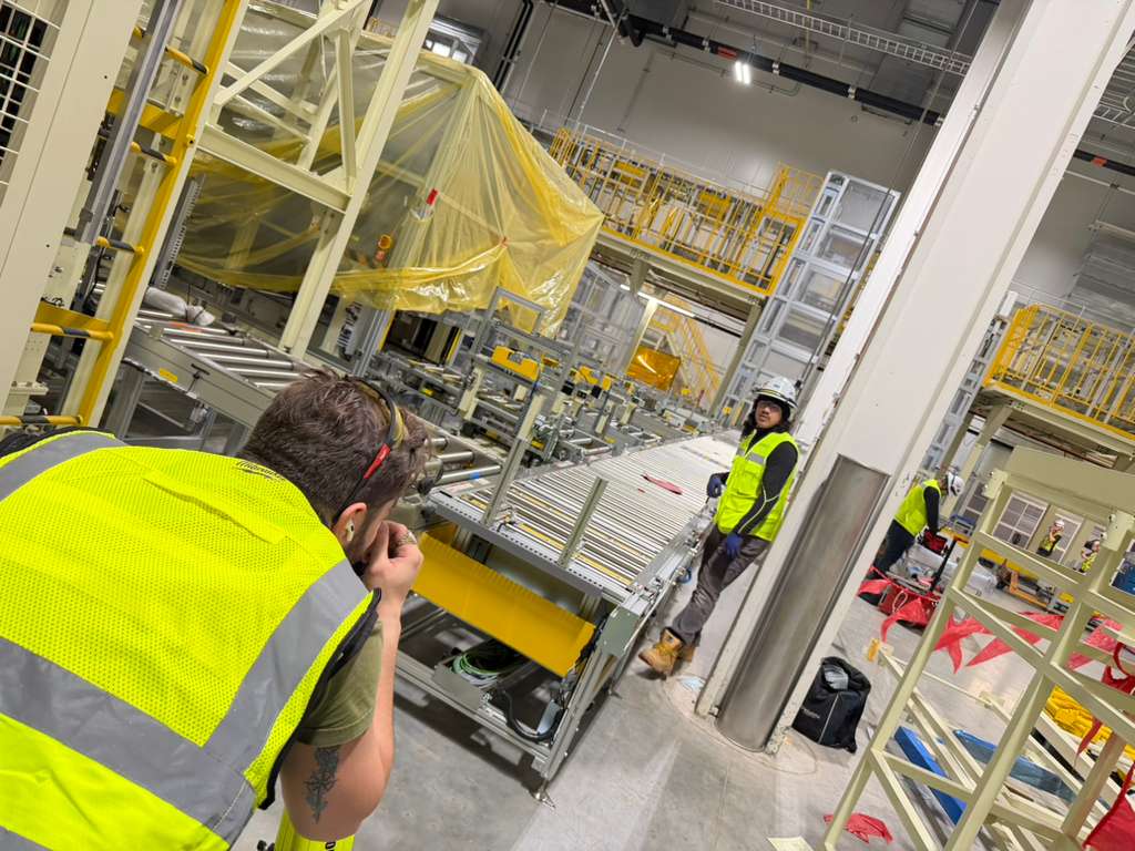 Conveyor and process equipment install at solar manufacturing site